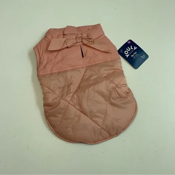 Youly Dog Pet Animal Outfit The Heir Puffer Vest Bow Reversible Floral Pink - Picture 1 of 9